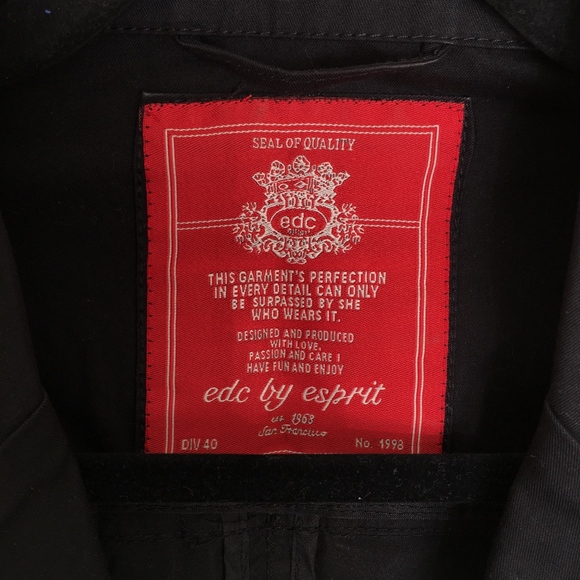 EDC by Esprit Black Cropped Jacket Mid Sleeve - Picture 4 of 8